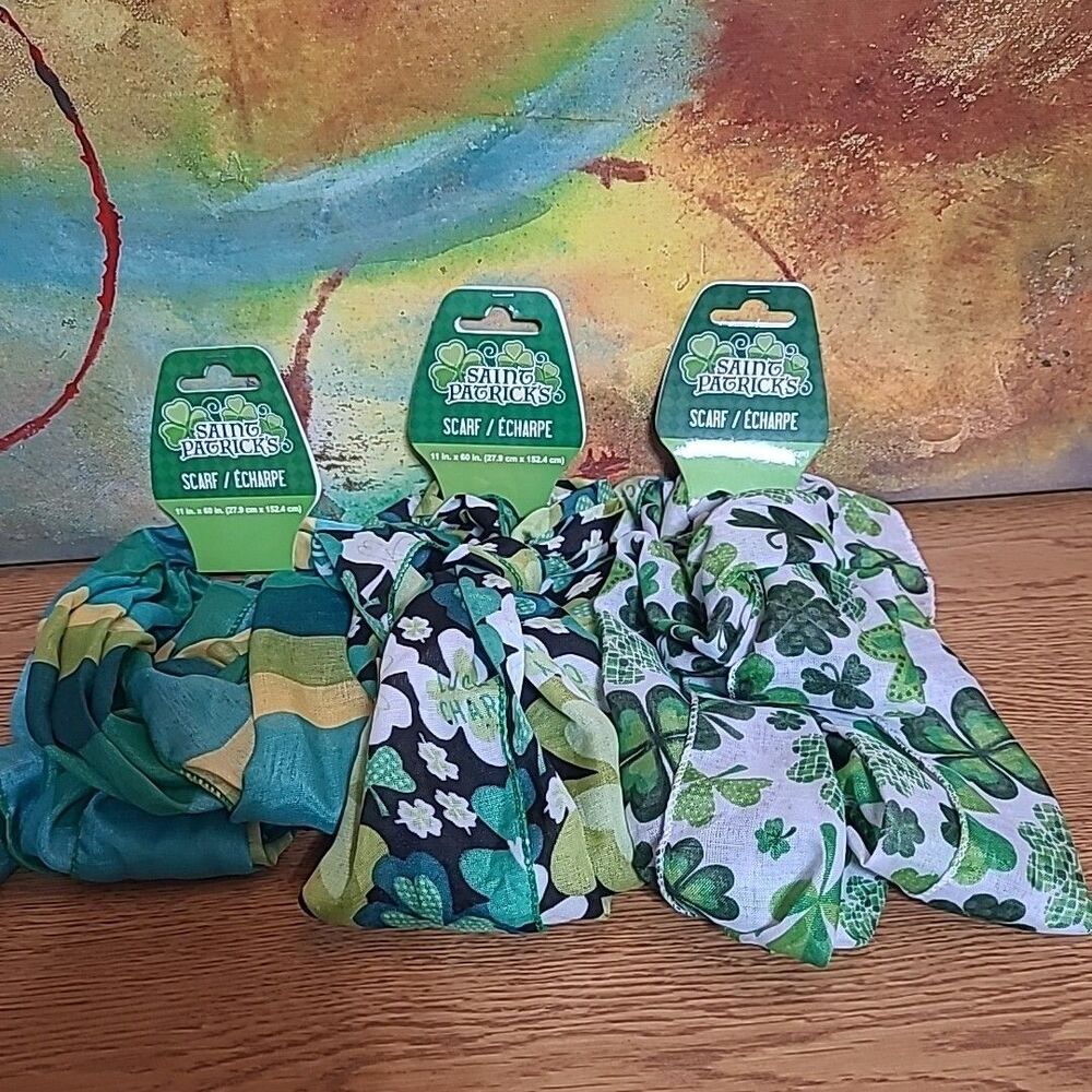 Saint Patrick's Day Scarf Bundle 3 Scarfs 11 x 60 Inches